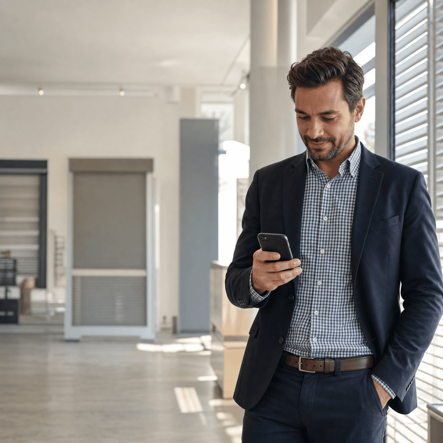 Field rep asking Bravi a question about a product on their phone